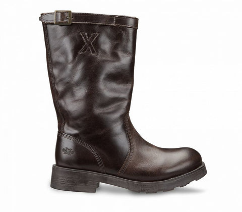 NEW BIKER 1005 BOOT W LEATHER DARK BROWN